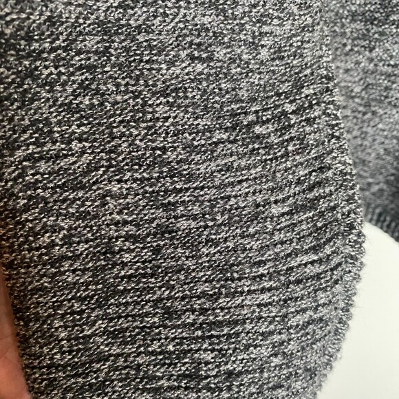 Pure Jill Textured Soft Light Knit Black White Flecks Crew Neck Pullover Size M - Picture 4 of 11